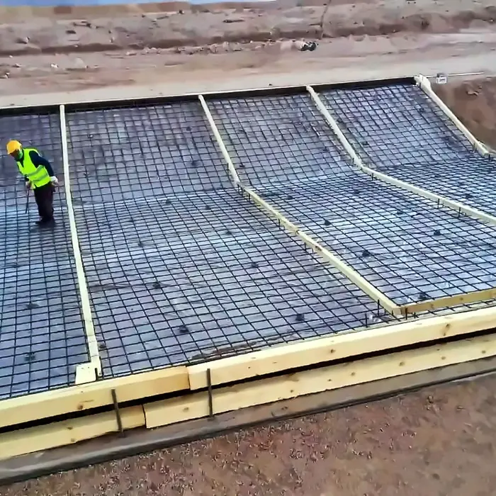 Placing channel reinforcement mesh